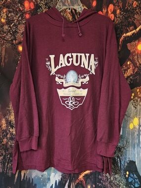 Vintage Laguna Burgundy Hooded Pullover Sweatshirt
